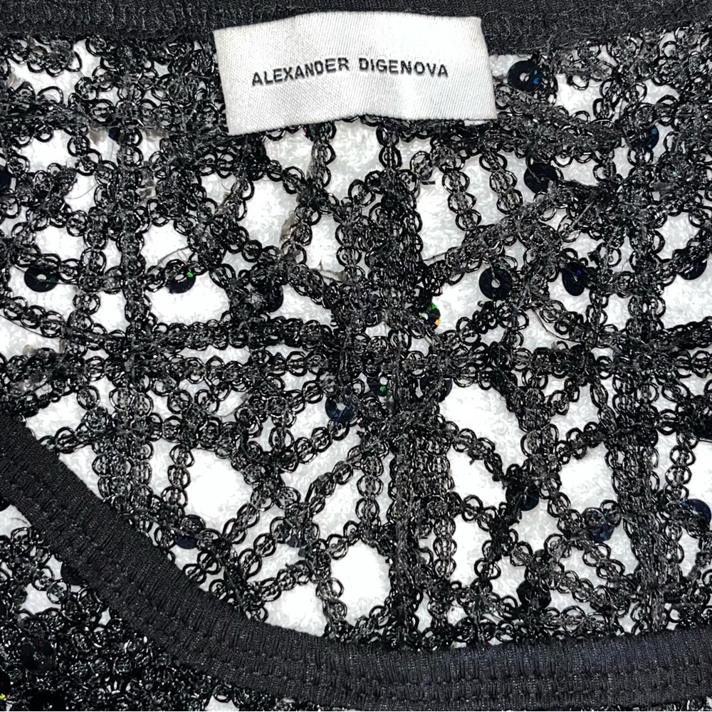 Alexander Digenova woven sequined black tank top - Picture 4 of 7